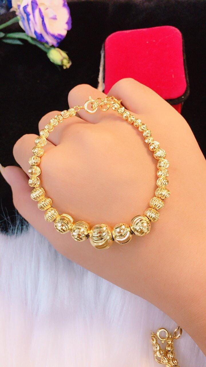 Lắc tay bi nữ dát vàng 18k