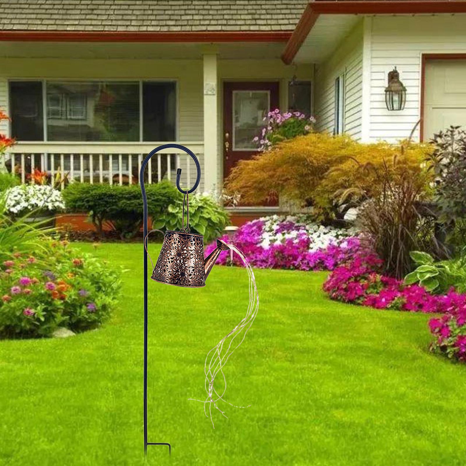 LED Watering Can Solar Power  Lamp Waterproof Decor Outdoor