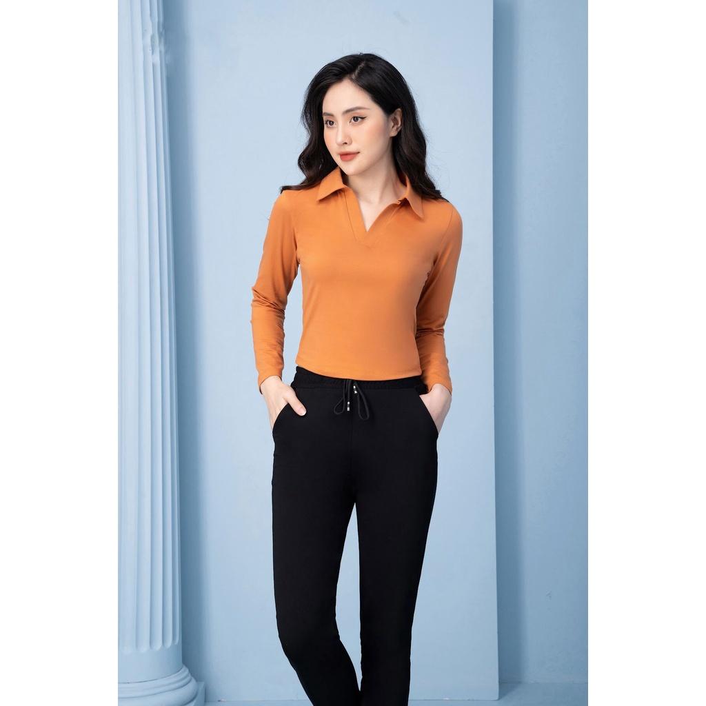 Áo croptop dài tay cổ trụ vải cotton siêu mềm mịn, dày đẹp, co giãn 4 chiều