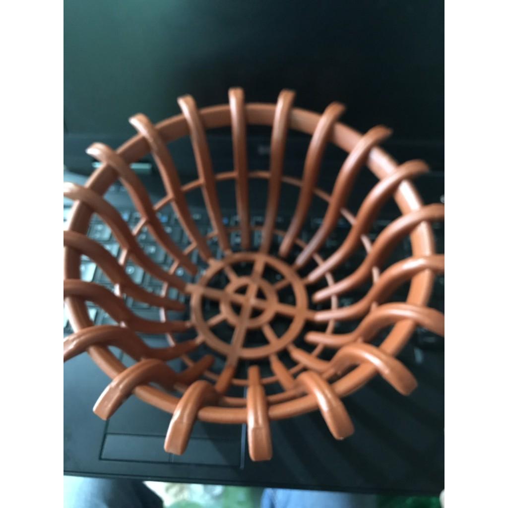 Combo 05 chậu giả gỗ hỏi 23cm cam và 5 túi lưới