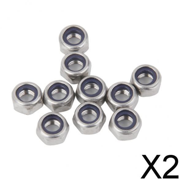 2x10Pcs M5 Stainless Steel A2 Nylon Collar Insert Self-lock Nuts Bolts Screws