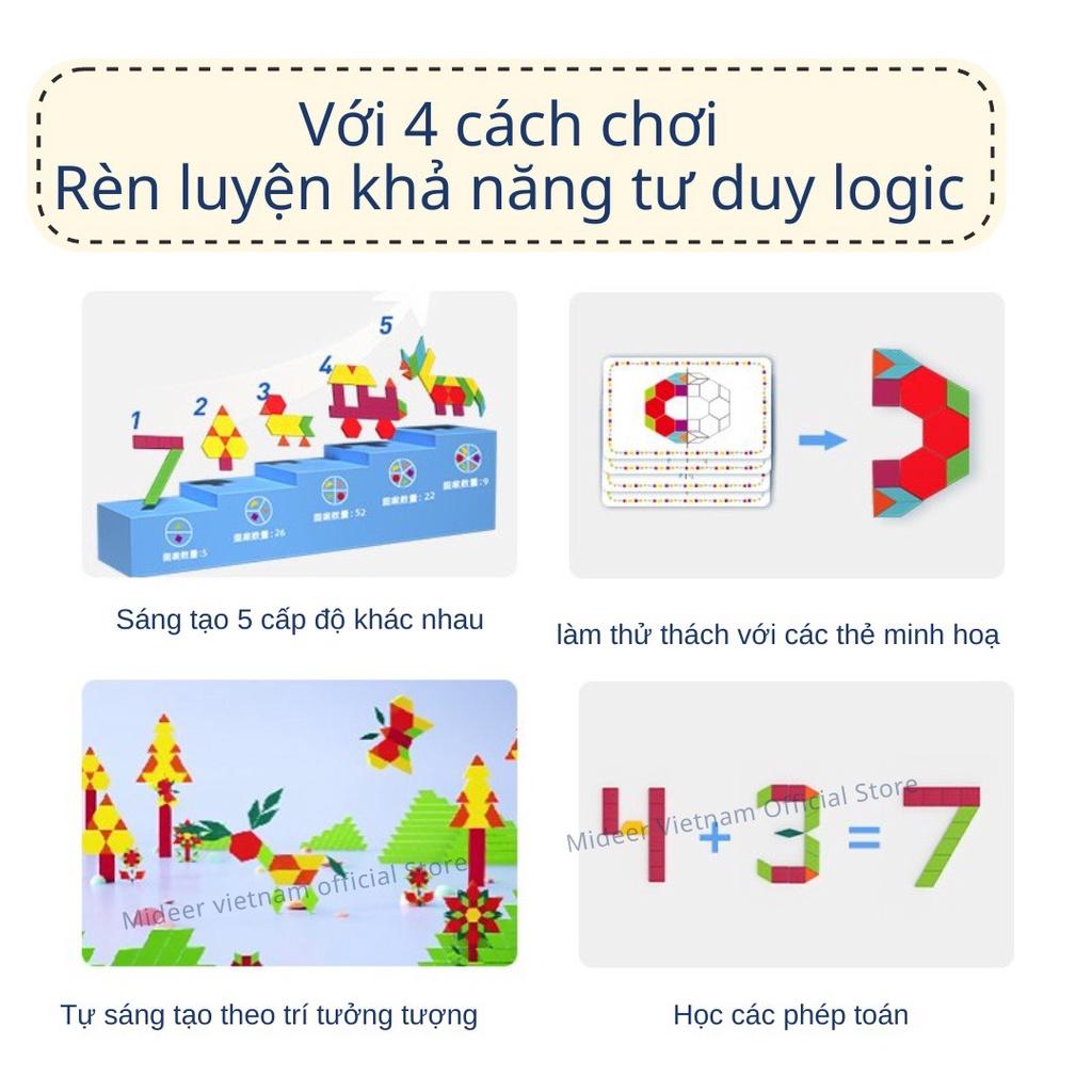 Đồ Chơi Xếp Hình Gỗ Sáng Tạo Mideer Pattern Blocks, Đồ Chơi Thông Minh Cho Bé 3 4 5 6+ Tuổi