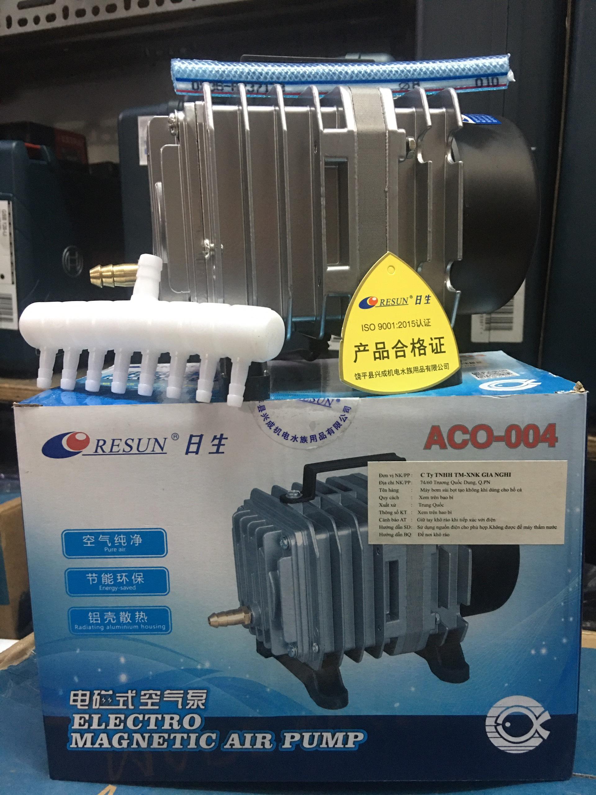 Máy Sủi Khí Oxy Hồ Cá Cảnh Resun ACO-004 - Máy Thổi Khí Oxi Cho Bể Cá