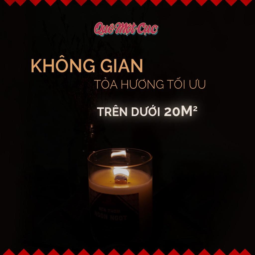 Nến thơm phòng cao cấp, thư giãn, trang trí Nến thơm đẹp tinh dầu thiên nhiên xuất khẩu bấc gỗ QUÊ MỘT CỤC 200g