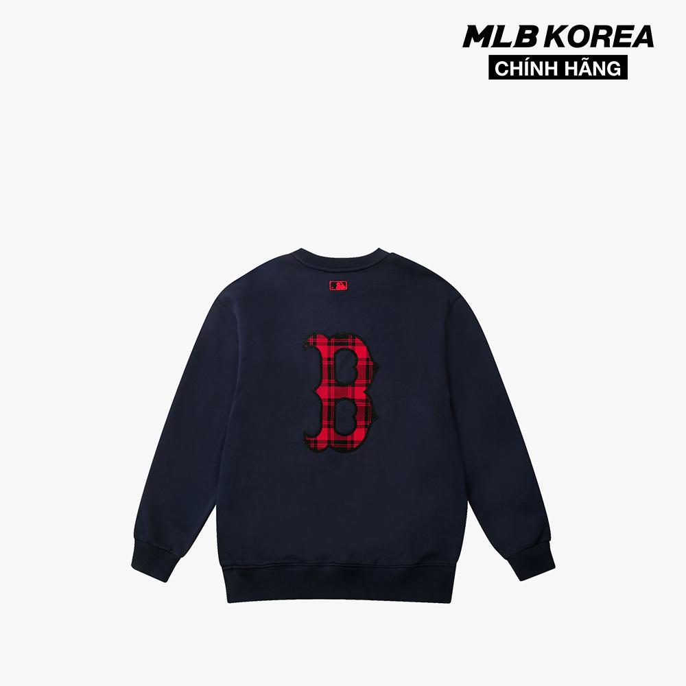 MLB - Áo sweatshirt tay dài cổ tròn Check Back Big Logo 31MTE1041-43N