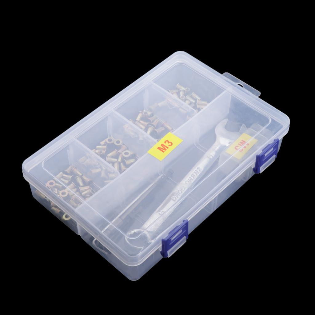 100pcs M3 Rivnut, Wrench, Hex Key, Hexagonal Batch Head, Nuts Rivet Kit