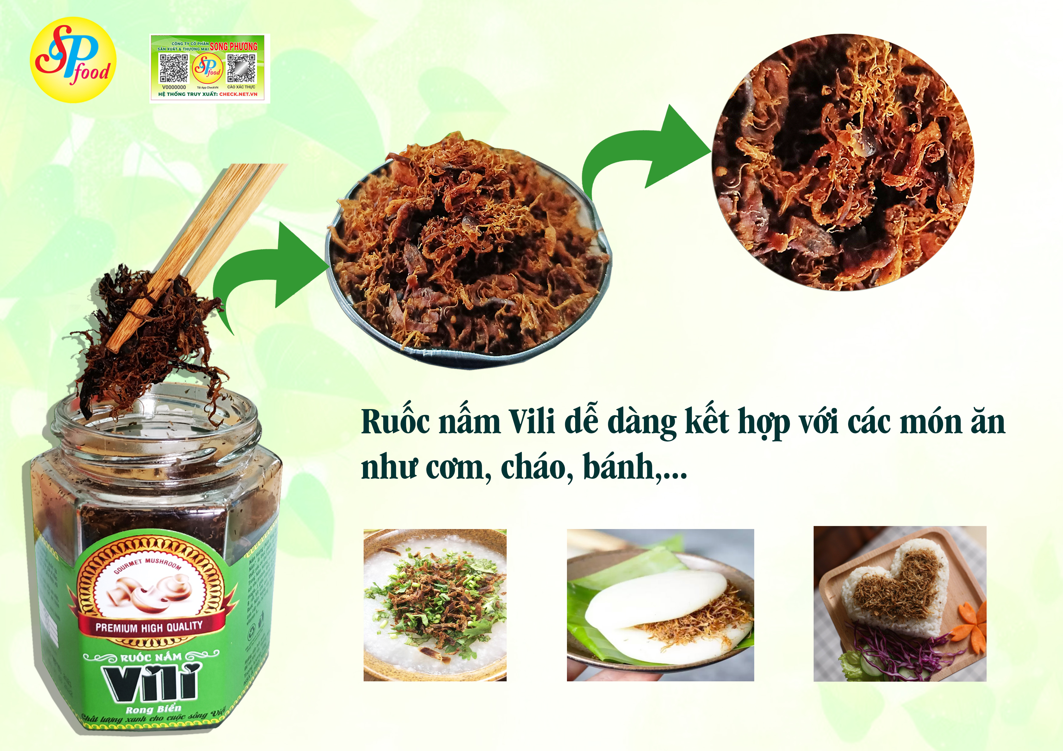 Ruốc Nấm ViLi - Thực phẩm chay - Nguyên vị 60g- Hàng xuất khẩu Nhật