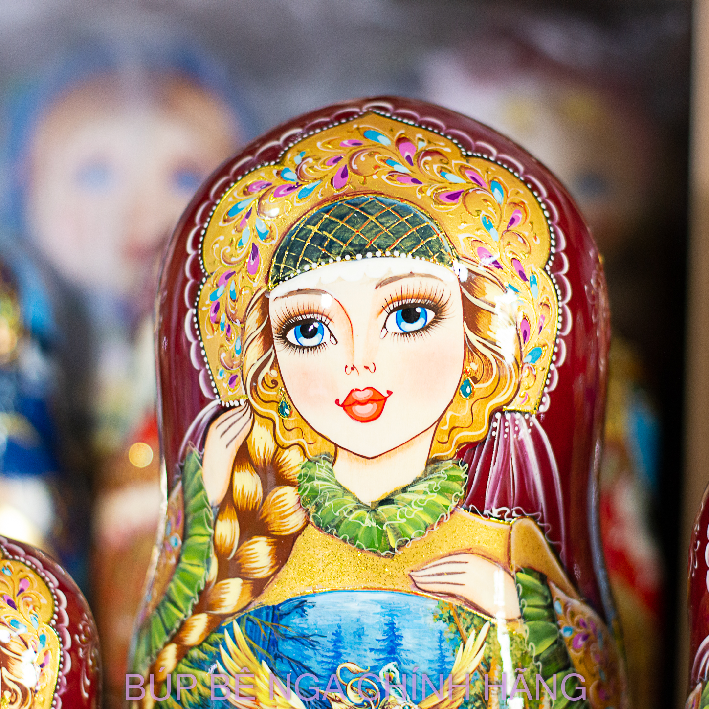 BỘ BÚP BÊ NGA MATRYOSHKA CAO CẤP 10 LỚP 26CM HOA VĂN "CHUYỆN CỔ TÍCH CHÀNG IVAN VÀ SÓI XÁM" CỰC ĐẸP VÀ SANG TRỌNG
