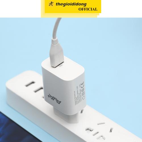 Adapter Sạc USB 12W AVA+ TCES1 Trắng - Hàng Chính Hãng