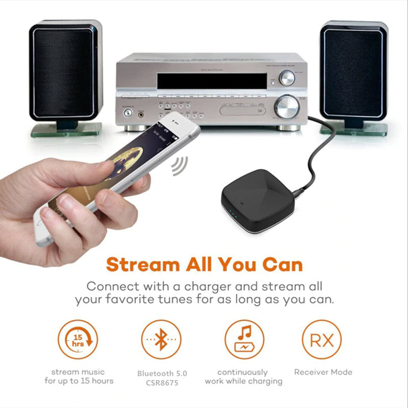 ROGTZ - Bộ Thu Phát Bluetooth 5.0 Chipset Csr8675 APTX HD/LL Chế độ chuyển đổi linh hoạt Kết nối thiết bị đa dạng Hỗ trợ SPDIF/TOSLINK 3 cổng kết nối 3.5mm RCA Optical Tự động kết nối  - Nâng Tầm Âm Thanh, Kết Nối Mọi Thiết Bị - Hàng Chính Hãng