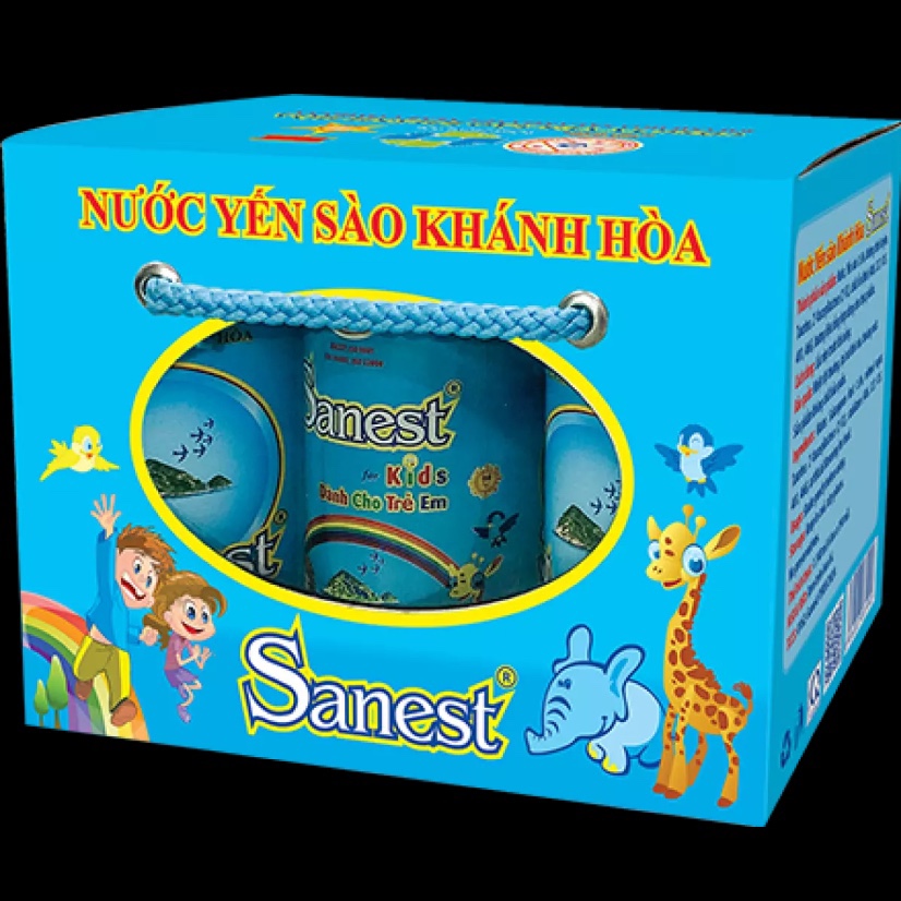 NƯỚC YẾN SÀO KHÁNH HÒA SANEST KIDS ĐÓNG LON 190 ML, HỘP 6 LON