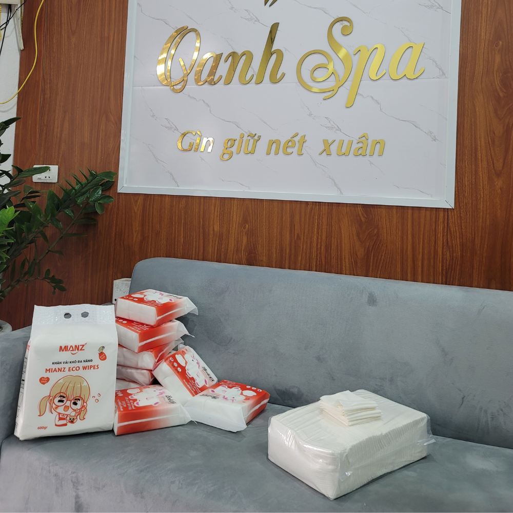 Khăn vải khô tẩy trang rửa mặt MIANZ, khăn mặt khô lau rửa đa năng chất liệu dày dặn gói 600gr sợi Viscose tổng hợp