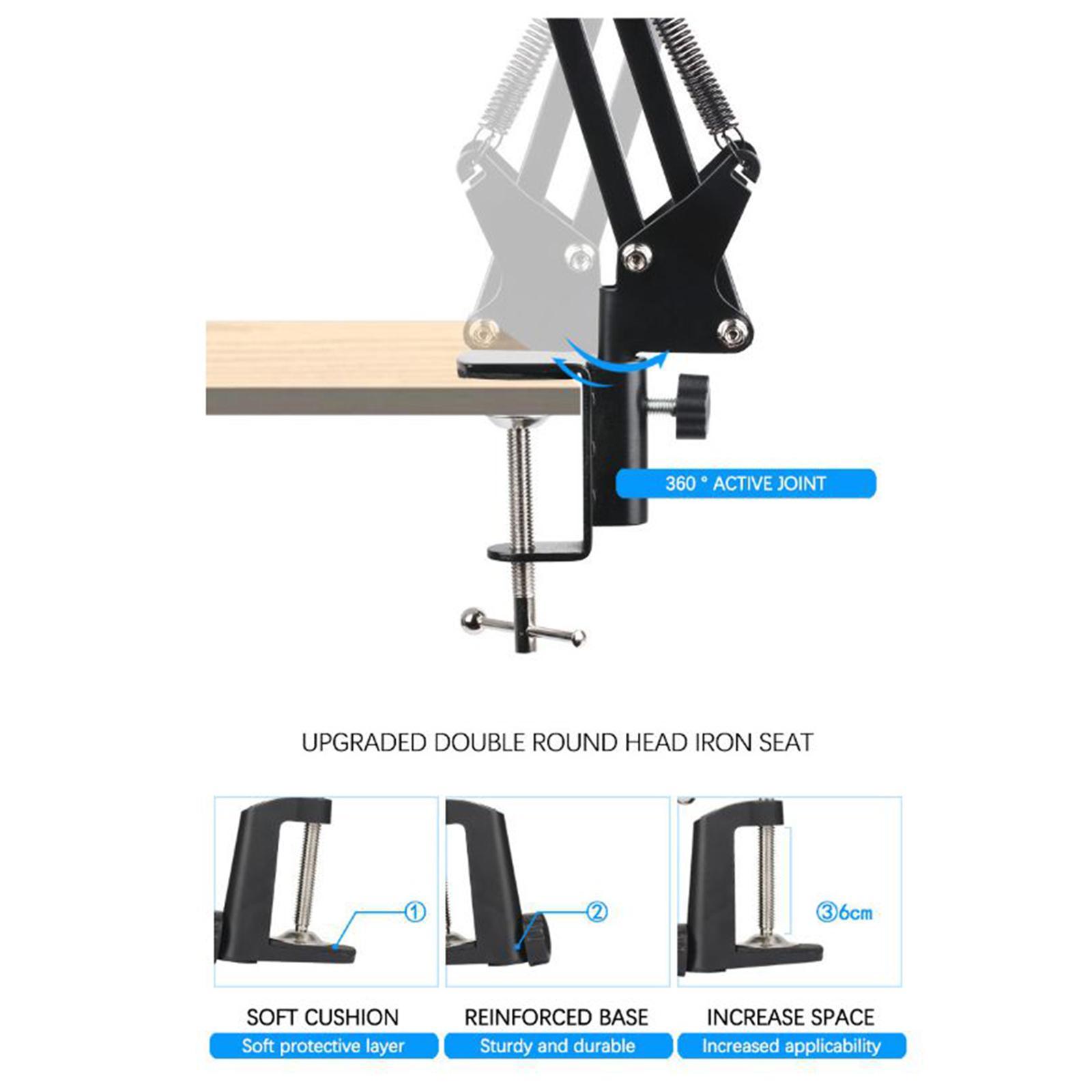 Microphone Arm Stand, Heavy Duty Mic Arm Microphone Stand Scissor Boom Stands