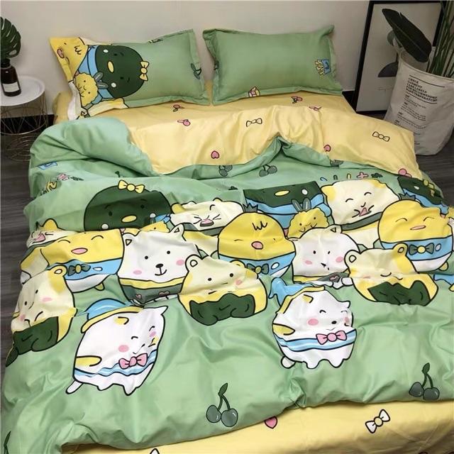 Set Cotton Poly 4 Món Con Mèo Xanh Hàng Nhập Nguyên set