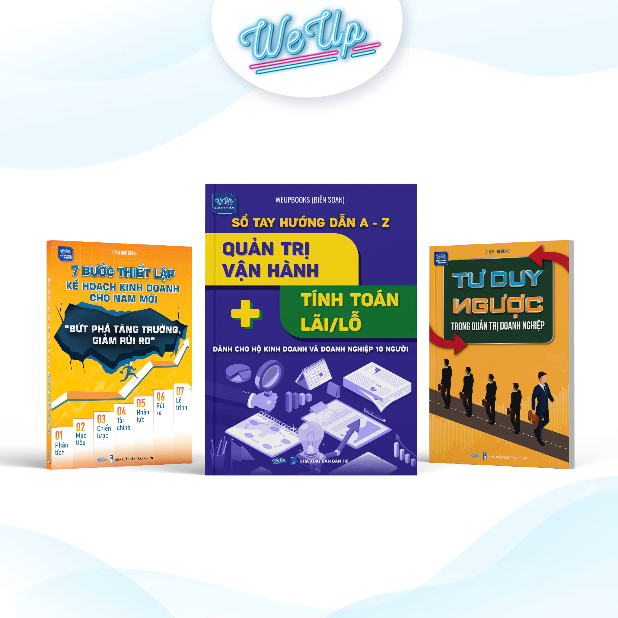 Combo 3 sách: Quản trị vận hành tính toán Lãi/Lỗ, 7 Bước lập kế hoạch kinh doanh, Tư duy ngược