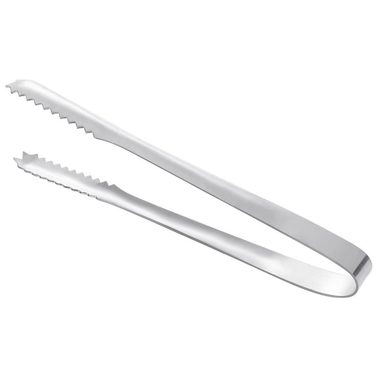 Kẹp Inox Gắp Thức Ăn Nhà Bếp 25 CM Dụng Cụ Gắp Đá, Cây Gắp Đồ Nóng Răng Cưa Đa Năng Tiện Lợi