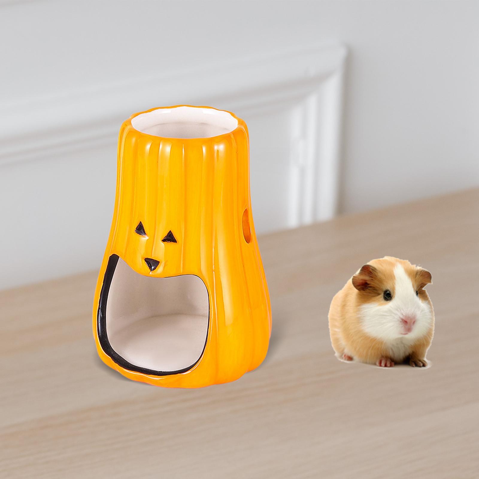 Ceramic Hamster Accessories Creative Pumpkin Decorative Habitats Decor for Chipmunk Ferret Small Animals Dwarf Hamster