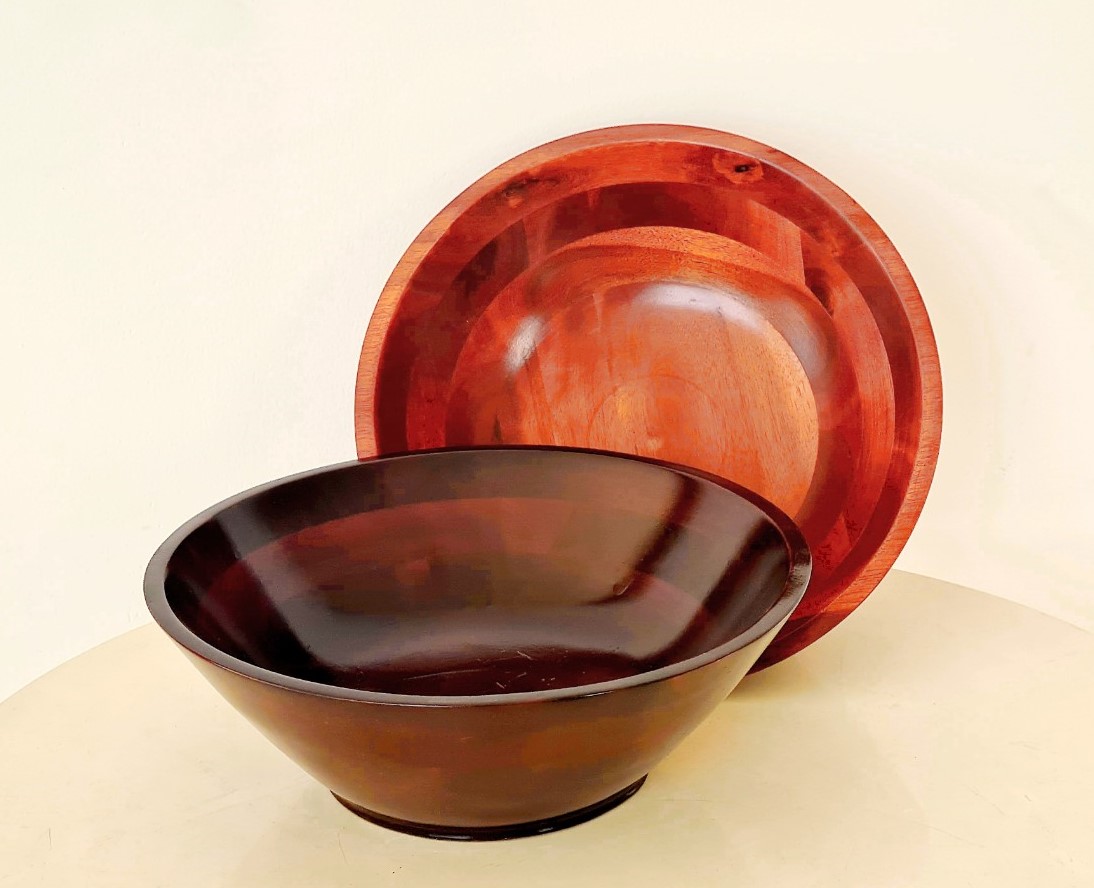 Chậu Gỗ Tràm Bông Vàng 28x10 cm Đựng Rau Củ Quả, Gội Đầu, Spa, Sauna - Hàng VN Xuất Khẩu