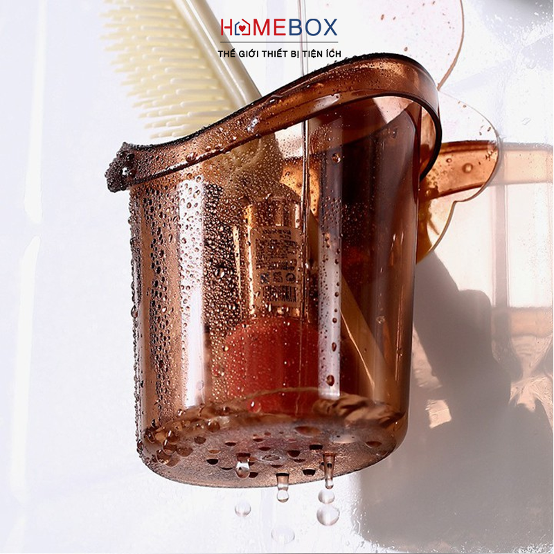 Cốc Gấu Dán Tường Để Bàn Chải Đánh Răng Hình Gấu Có Lỗ Thoát Nước Tiện Lợi - Hàng chính hãng