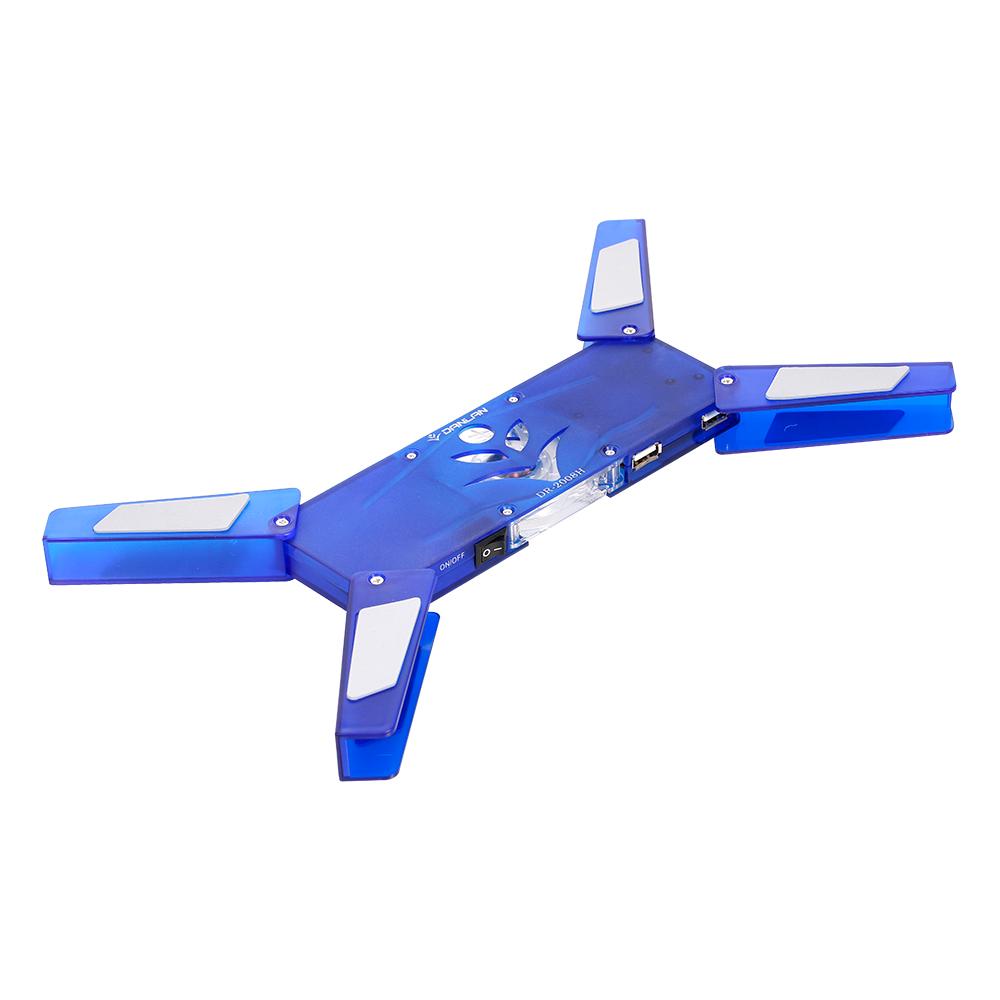 Tấm làm mát máy tính xách tay di động USB Được hỗ trợ bởi Quạt LED đơn 60mm Màu xanh lam DR-2008H