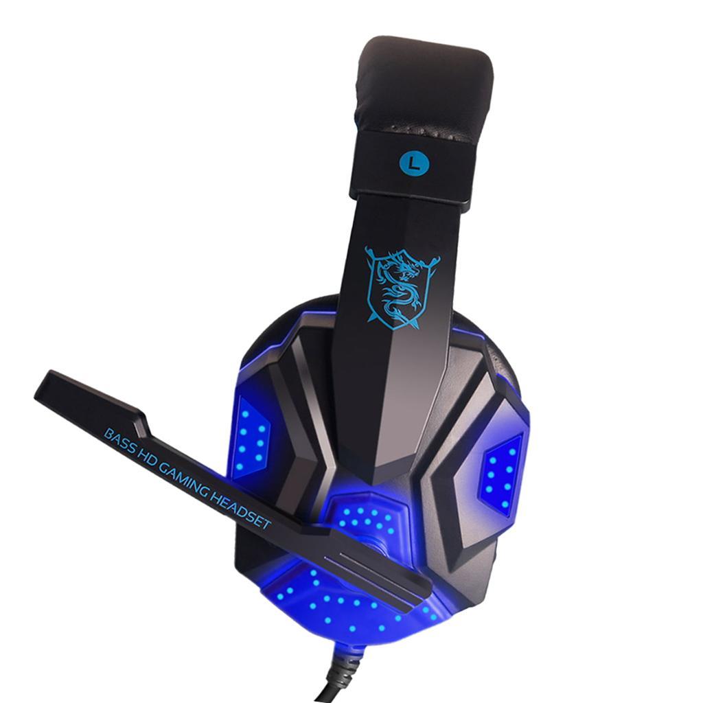 2Pcs Gaming Headset Stereo Computer Game Headphones with microphone LED Game