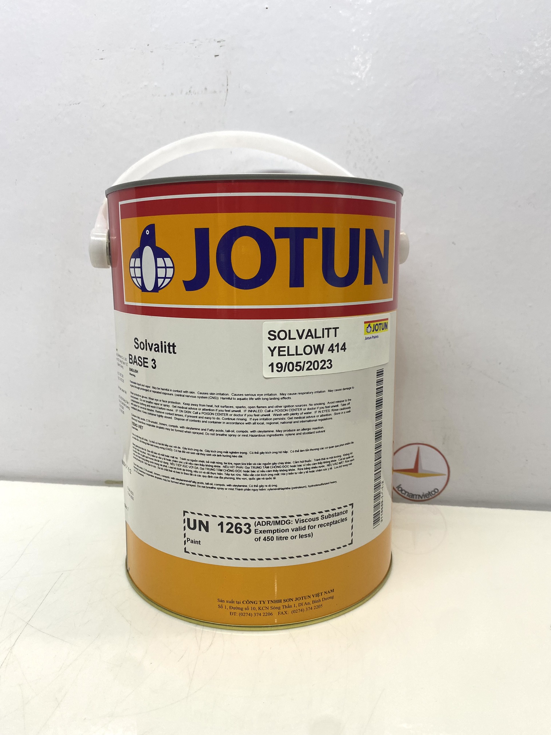 Sơn chịu nhiệt 600oC Jotun Solvalitt màu vàng đất Yellow 414 _ 5L