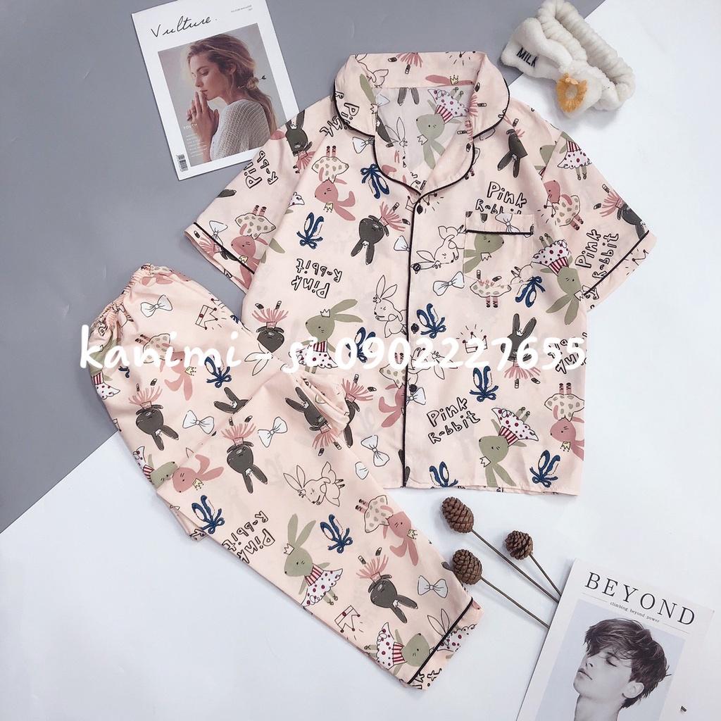 Bộ ngủ pijama nữ tay ngắn quần dài Kanimi chất kate Thái đẹp Kanimi - BN03