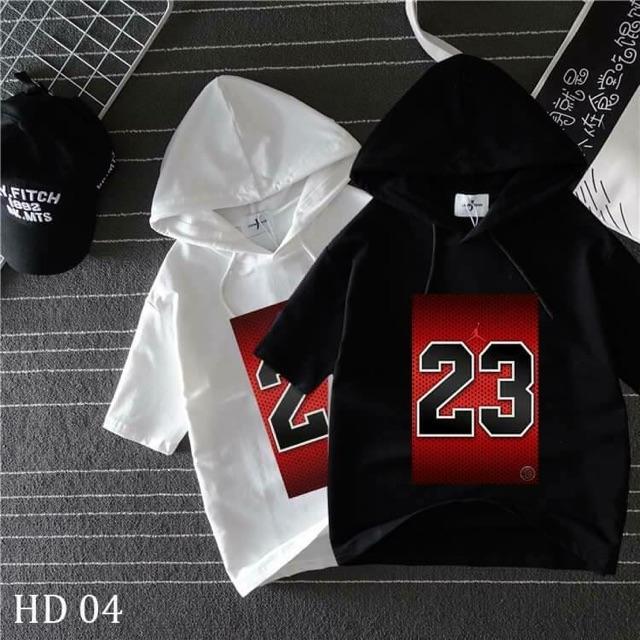 áo hoodie tay lỡ hoạ tiết có 2 màu