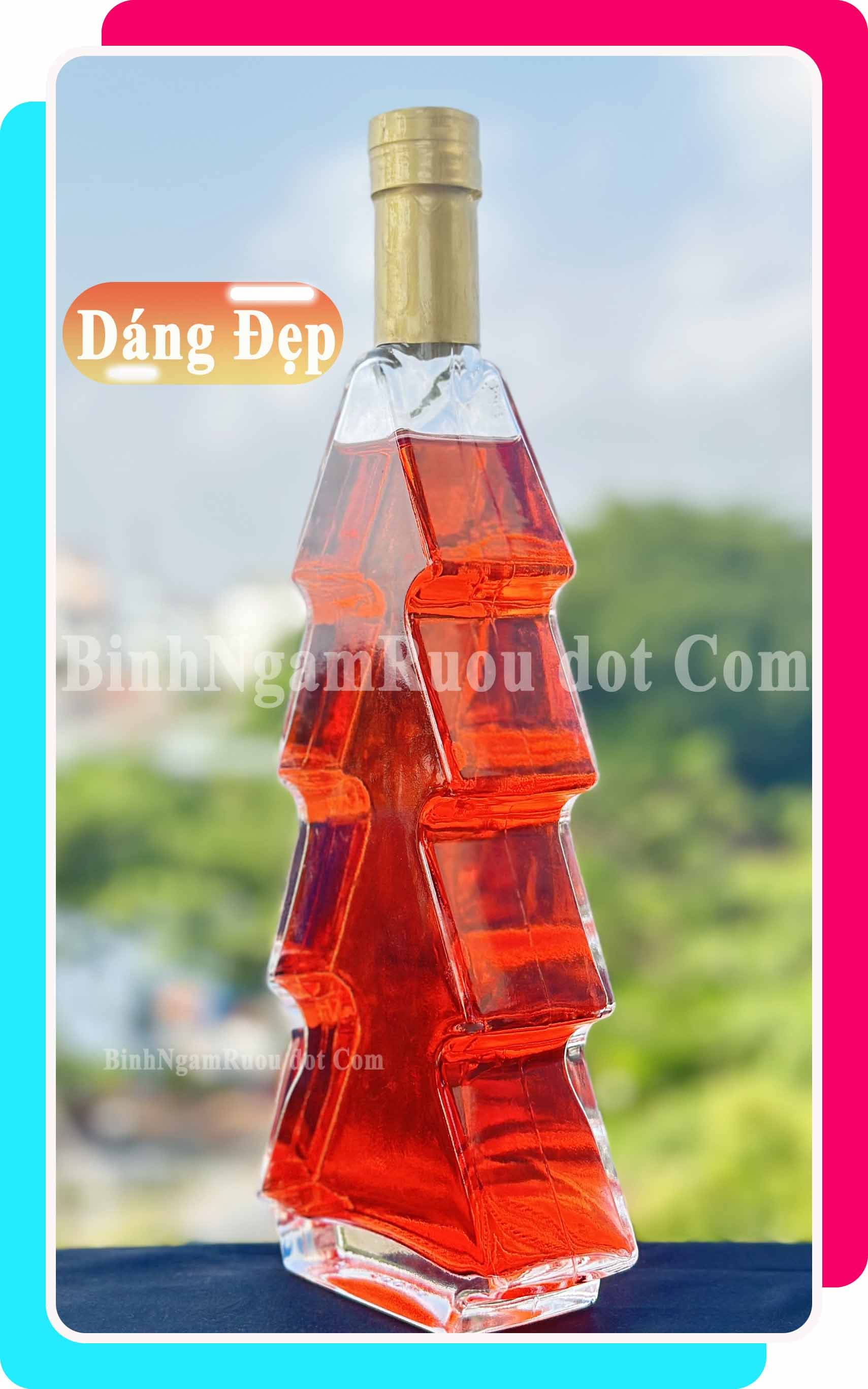 [Mua 5 Tặng 1 ] C31 Chai Đựng Rượu Dáng Cây Thông 500ml - Đẹp Cao Cấp - Nắp Kín Thủy Tinh Trong - Tặng Biếu Sang Trọng