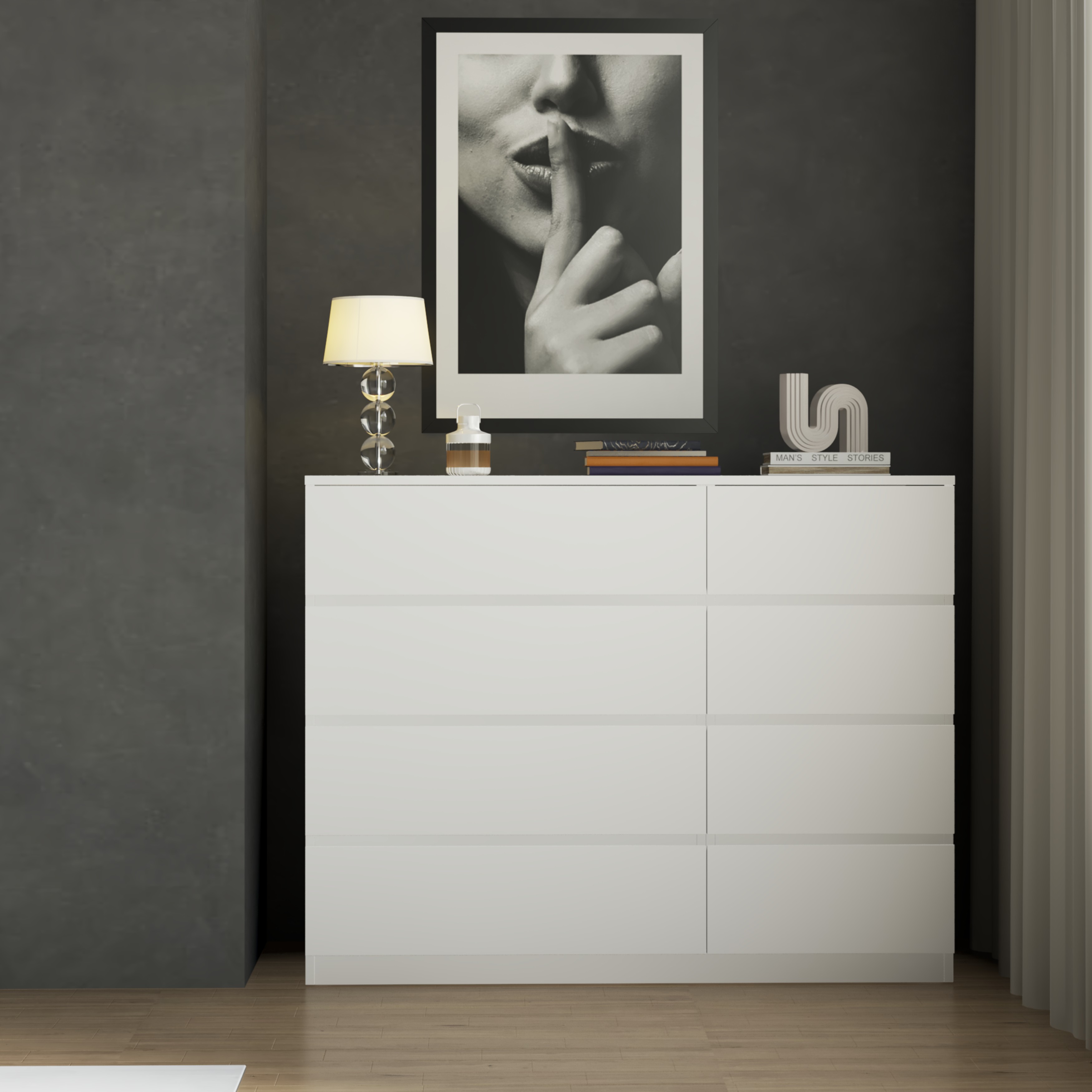OLA, Tủ đựng đồ 8 ngăn kéo, 120cm x 45cm x 94cm , THK_091