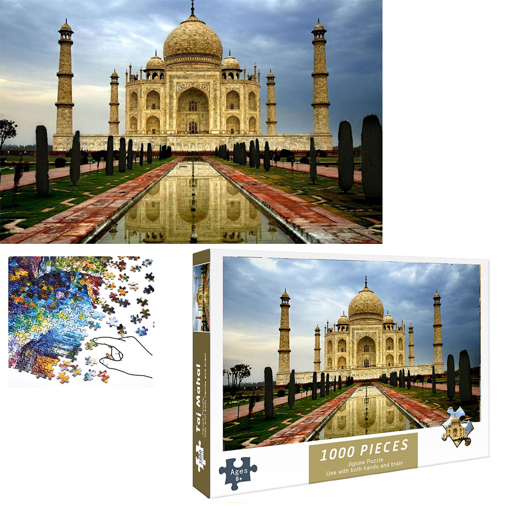 Bộ Tranh Ghép Xếp Hình 1000 Pcs Jigsaw Puzzle Tranh Ghép (75*50cm) Taj Mahal Bản Đẹp Cao Cấp