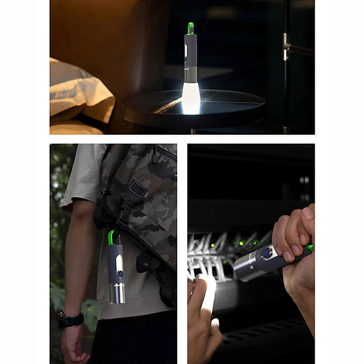 Đèn pin cầm tay siêu sáng chiếu xa 200m Zoom xa gần, Đèn pin Led cầm tay có móc treo, pin trâu, chống thấm nước IPX4-XST836 - Hàng chính hãng