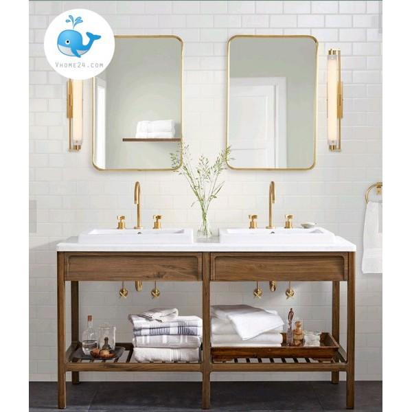 GƯƠNG TRANG TRÍ DECOR CHỮ NHẬT BO GÓC VIỀN KIM LOẠI GTR098N