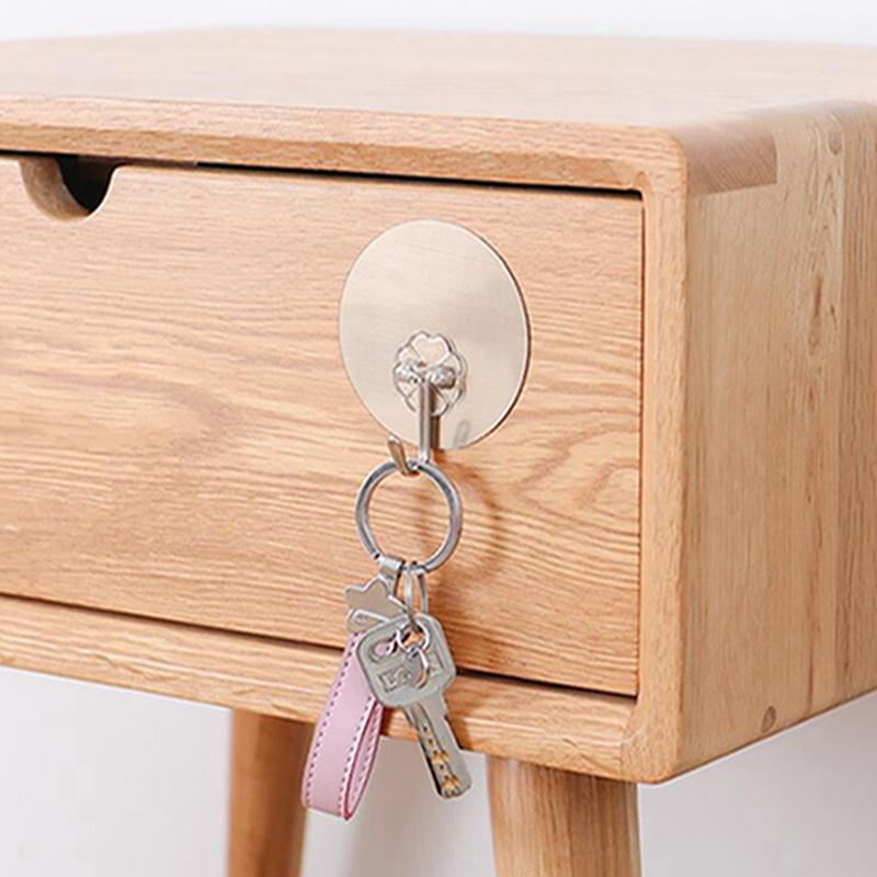 Set 5 Móc Treo Đồ Dán Tường Hình Tròn Trong Suốt Tự Dính Tiện Dụng Cho Nhà Bếp / Phòng Tắm