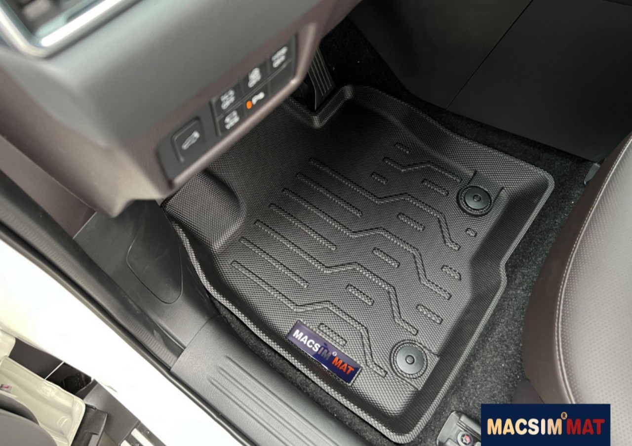 Thảm lót sàn xe ô tô Mazda CX8 Nhãn hiệu Macsim chất liệu nhựa TPV cao cấp màu đen - 3 hàng ghế