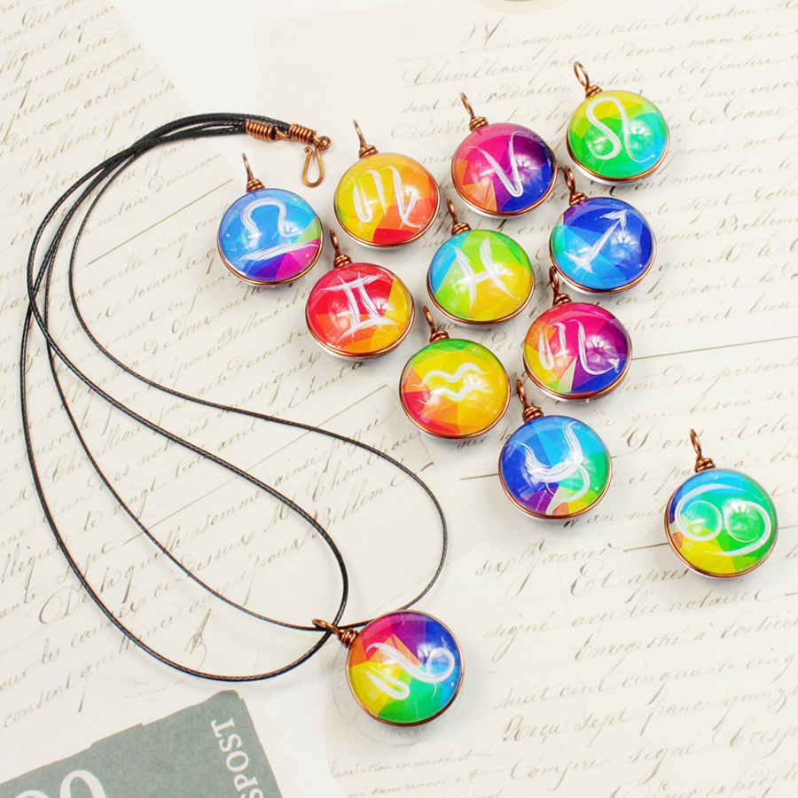 Dây chuyền 12 cung hoàng đạo Zodiac màu sắc tươi sáng 06647-MDC0011