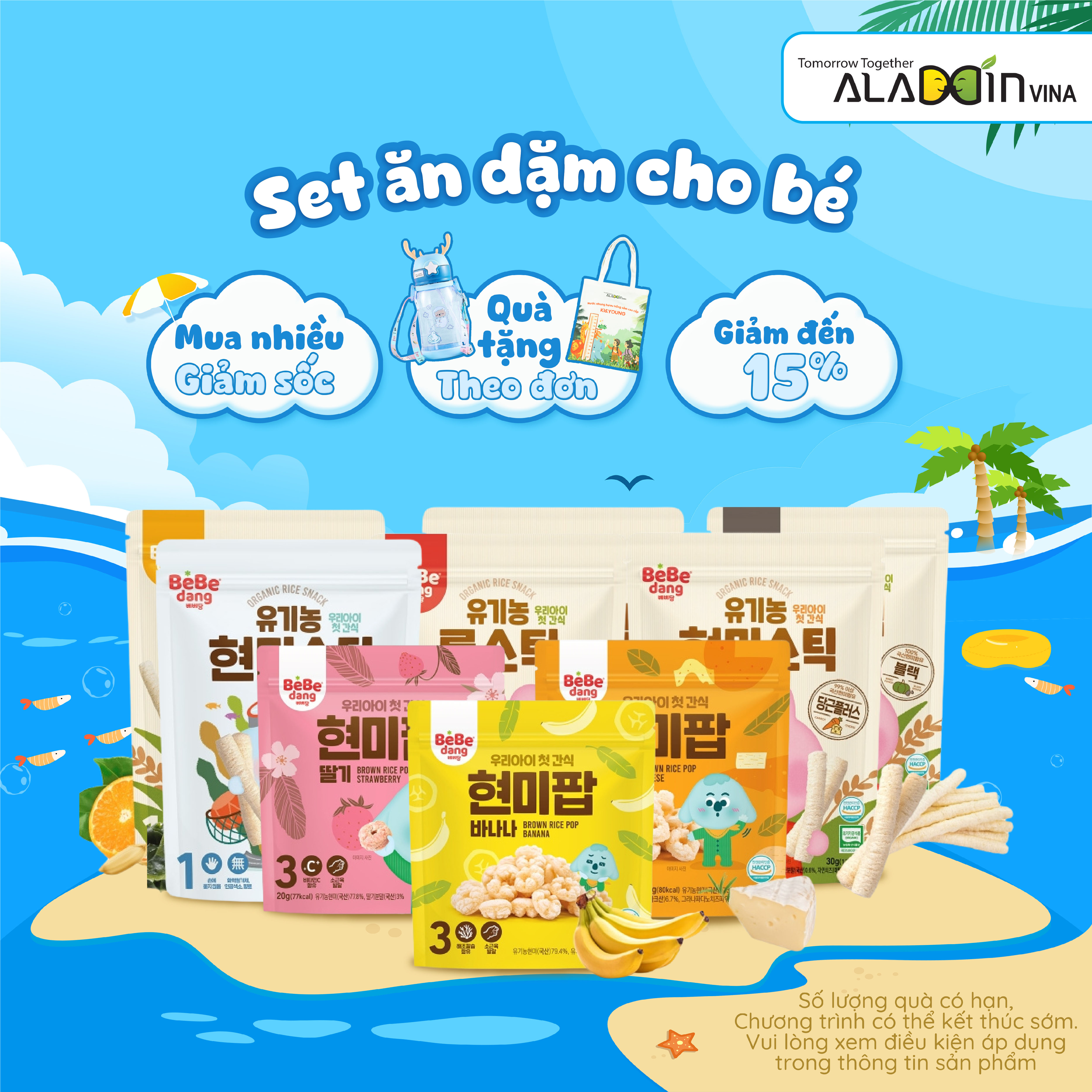 SET Bánh ăn dặm đầu tiên cho bé từ 6 tháng tuổi - ALADDIN VINA