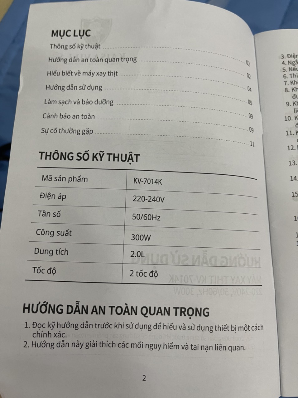 Máy xay thịt cao cấp Kaisa Villa 2L- Cối thủy tinh- Công suất 300W- Model KV 7014K-Hàng chính hãng