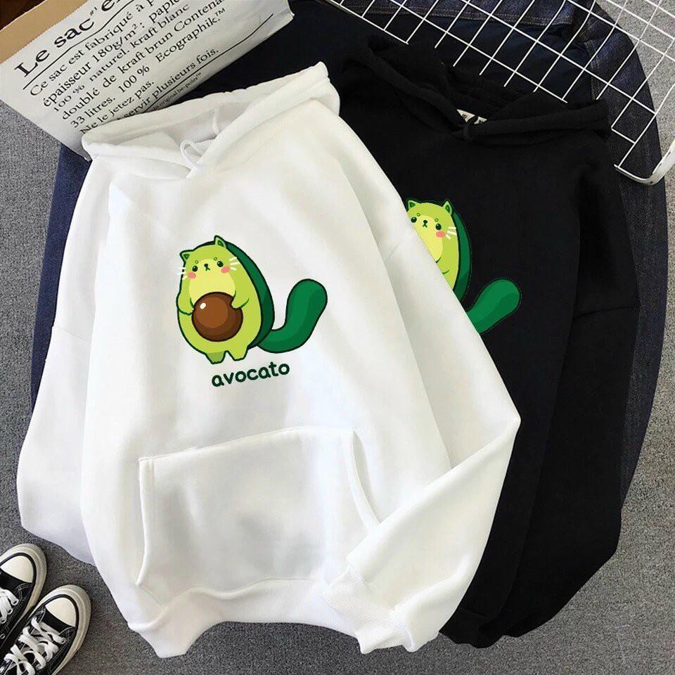 Áo hoodie nam nữ nỉ in hình Trái bơ dễ thương  William - DS88 chất nỉ dày dặn, nón 2 lớp, hợp làm áo cặp