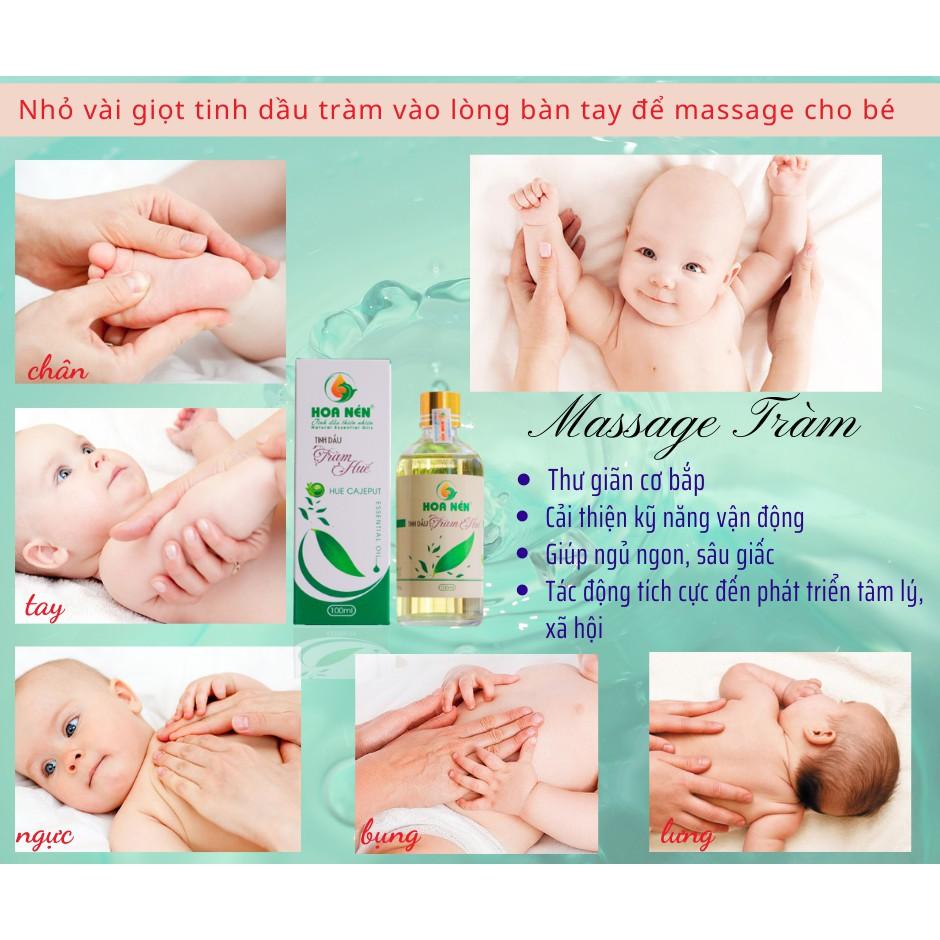 Tinh dầu Tràm Huế nguyên chất Hoa Nén 30ml - Chuẩn VietGAP - Chăm sóc sức khỏe mẹ và bé