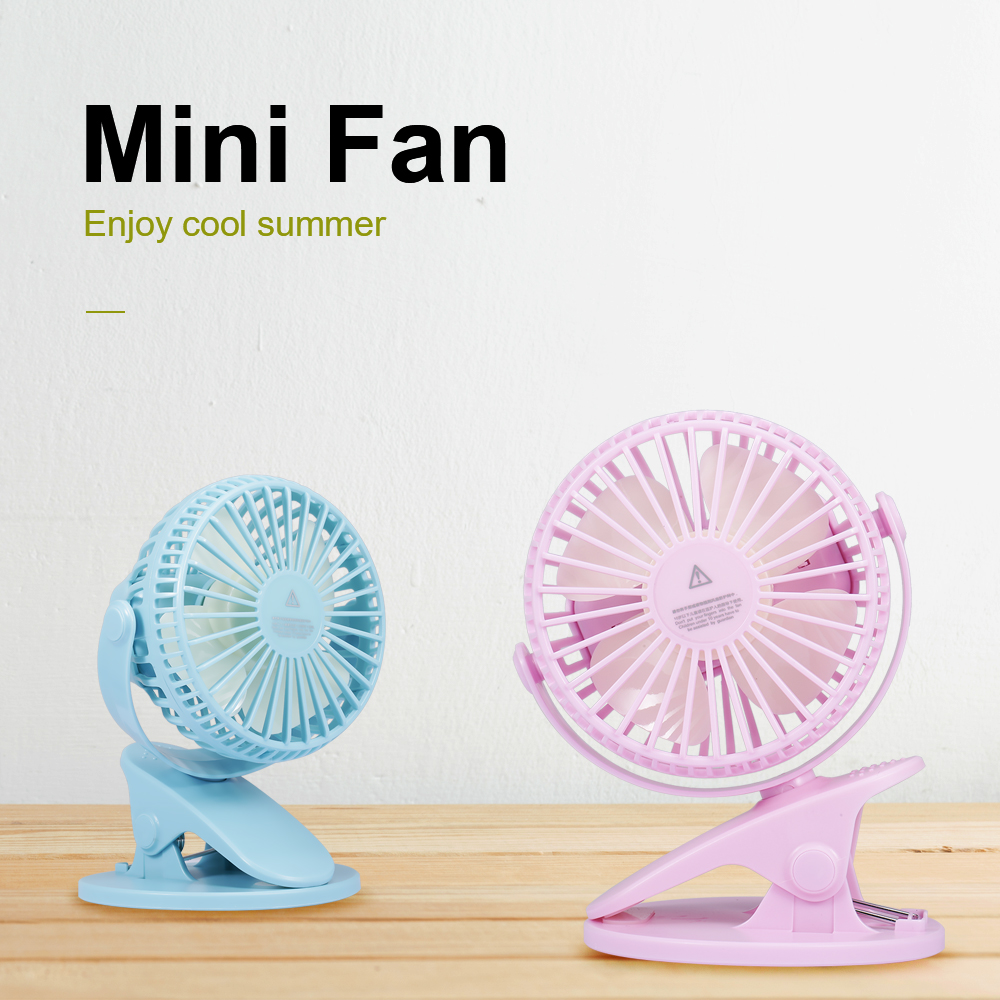 Quạt Để Bàn USB Mini Làm Mát Có Kẹp Và Pin Sạc Êm Ái