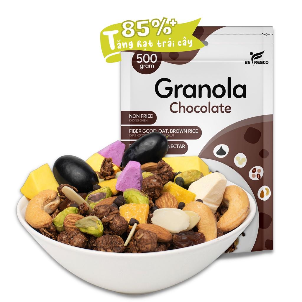 Granola Nhiều Hạt Vị Chocolate Thêm Viên Sữa Chua Sấy Befresco 500g - Ngũ Cốc Nướng Phồng Ăn Kiêng Dịu Ngọt Từ Mật Thốt