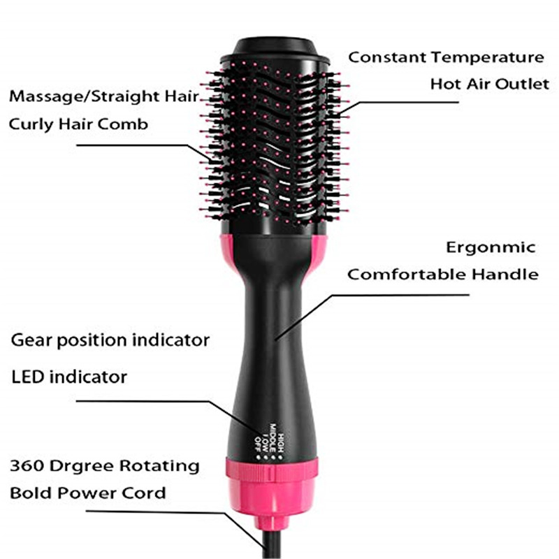 3 IN 1 One Step Hair Dryer Volumizer Electric Blow Dryer Hot Air Brush Hair Straightener Curler Comb Hair Dryer And Styler