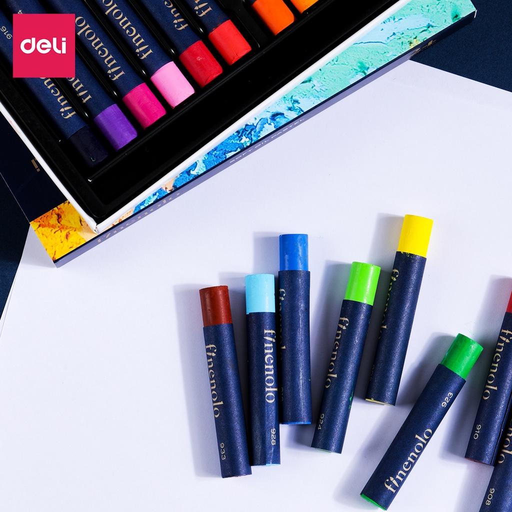 Bút Màu Sáp Dầu Chuyên Nghiệp Oil Pastels Phiên Bản Cao Cấp Finenolo Vẽ Tranh Tô Màu Học Sinh Deli - Hộp Giấy Hiện Đại Chất Mềm Mịn - EC212