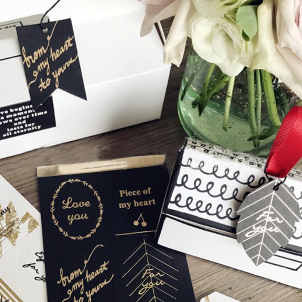 12 x 4pcs Paper Gift Tags WIshes Cards Bookmark Note DIY Decoration