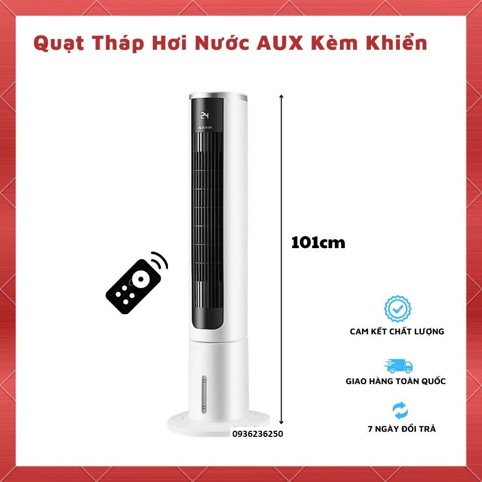 Quạt Điều Hòa Hơi Nước AUX model FT-TS45CR cao 101 cm Điều Khiển Từ Xa+ cảm ứng, màn LED hiển thị nhiệt độ Quạt Tháp Hẹn Giờ Mẫu Sang Trọng Cao Cấp