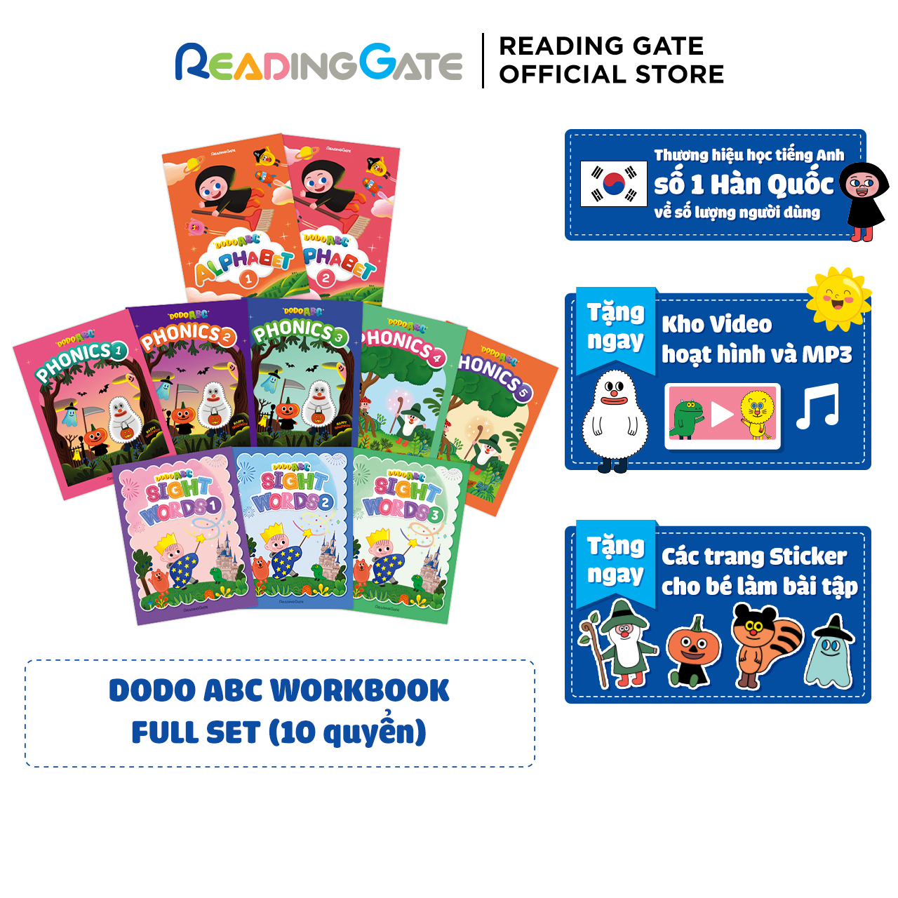 COMBO 10 Quyển Sách DODO ABC WORKBOOK FULL SET READING GATE Cho Bé Từ 5 Đến 8 Tuổi mới bắt đầu học tiếng anh