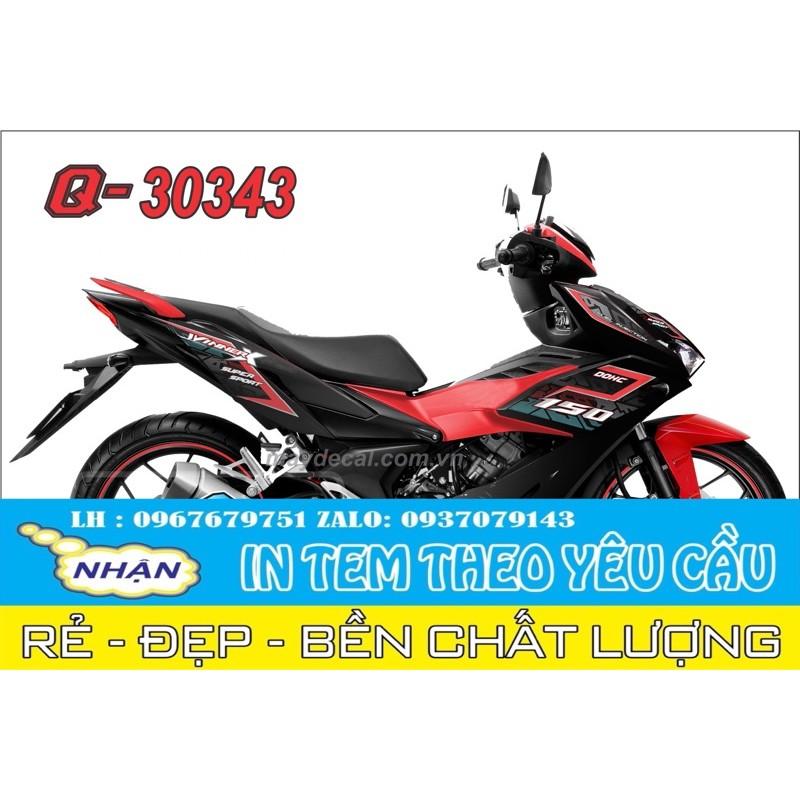 Tem rời dành cho xe Winner X decal trắng sữa in