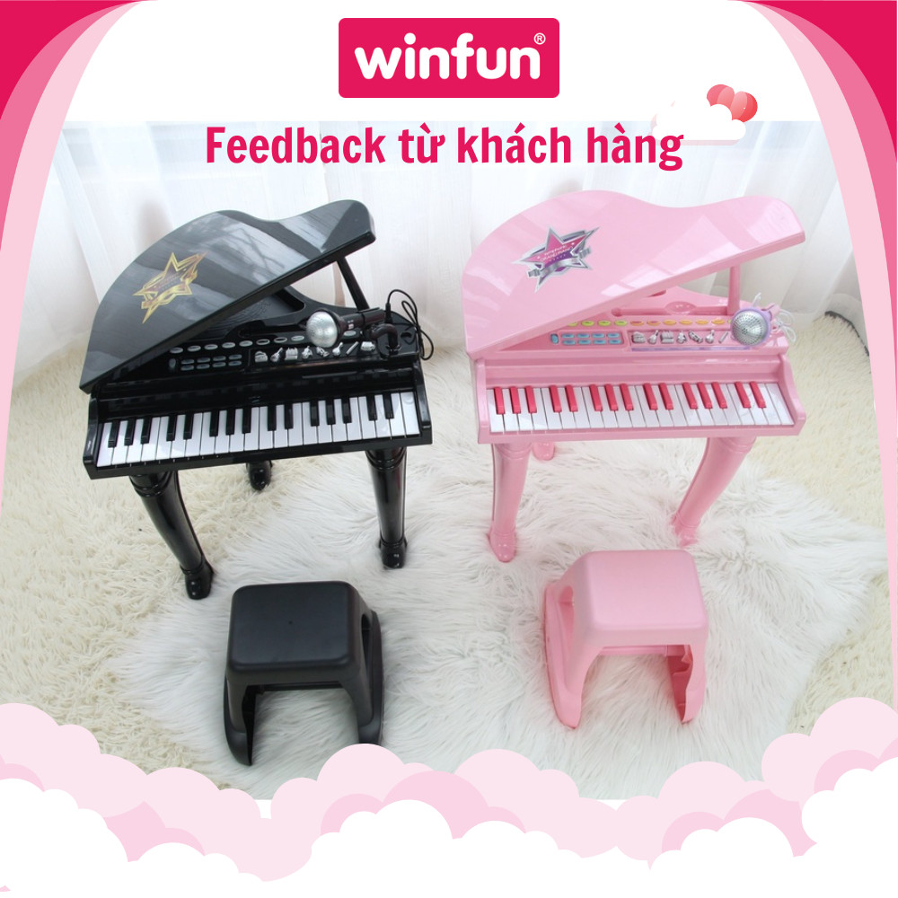 Đồ chơi âm nhạc cho bé - Đàn piano cổ điển kèm mic thu âm Winfun 2045 đồ chơi cho bé 3 tuổi trở lên