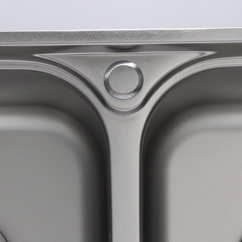 Chậu rửa chén 2 hộc inox tặng kèm bộ xả chậu, KT: 80x46x23 cm